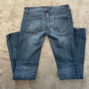 Xhilaration Blue Denim Jeans with Contrast Stitching Size 1